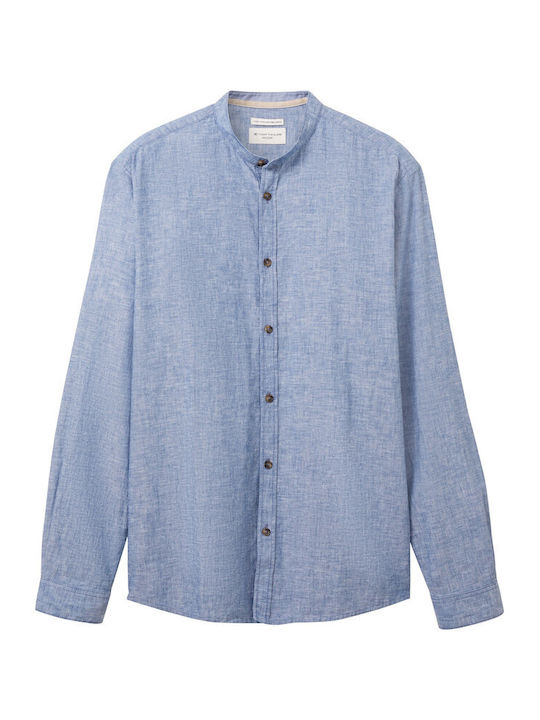 Long-sleeved Linen Shirt Leasure Blue