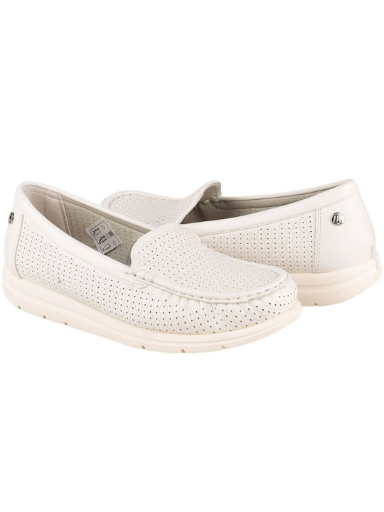 Amarpies Women's Moccasins in White Color