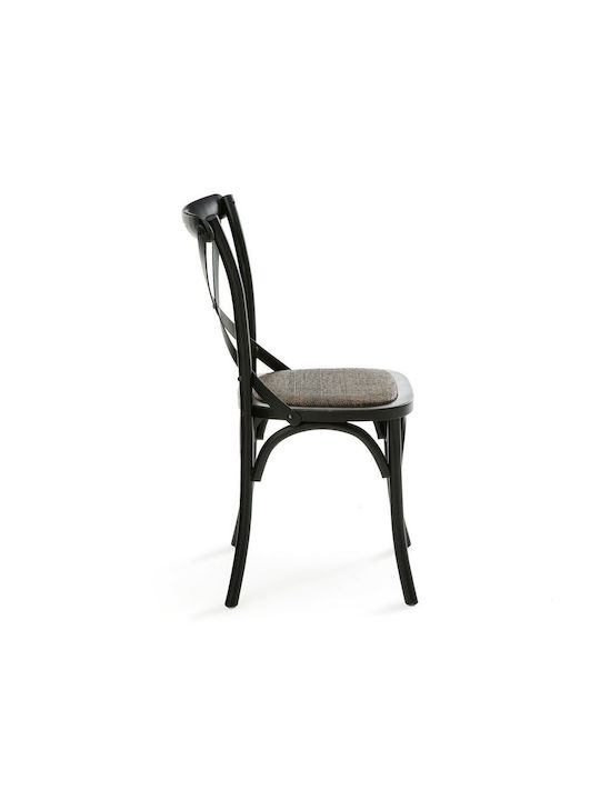 Humphrey Cafe Wooden Chair Black 53x49x89cm 2pcs