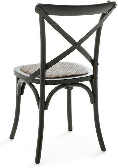 Humphrey Καρέκλες Καφενείου Ξύλινες Μαύρες 2τμχ 53x49x89εκ.