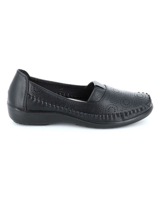 B-Soft Leather Women's Moccasins in Black Color