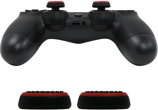 Set 2 Joystick-Abdeckungen Zola Silikon Universal Playstation Xbox 22x5 mm Schwarz Rot