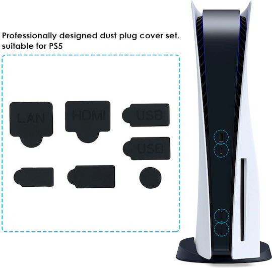 Set 7 Silikonabdeckungen Zola Playstation 5 Konsole Port Schutz Vermeiden Sie Beschädigungen Silikon