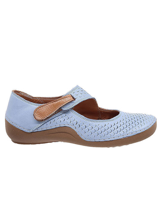 Safe Step Lederne Damen Ballerinas in Hellblau Farbe /E