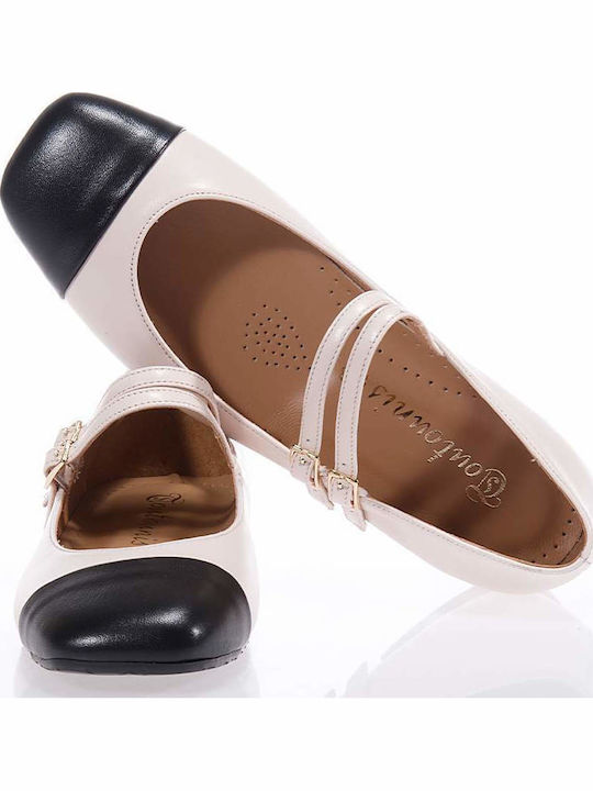 Lederne Damen Ballerinas in Schwarz Farbe