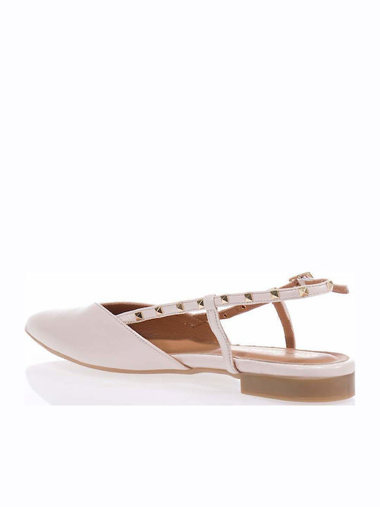 Toutounis Leather Ballerinas Beige