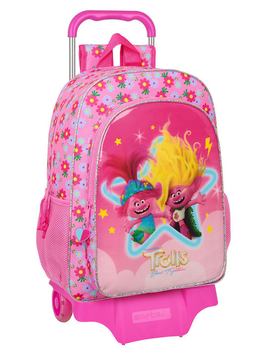 Ученическа чанта колела Trolls Pink 33 X 42 X 14 см Ученическа чанта колела Trolls Pink 33 X 42 X 14 см