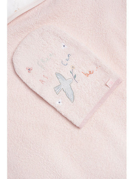 Mothercare Βρεφική Κάπα-Μπουρνούζι με Κουκούλα Ροζ