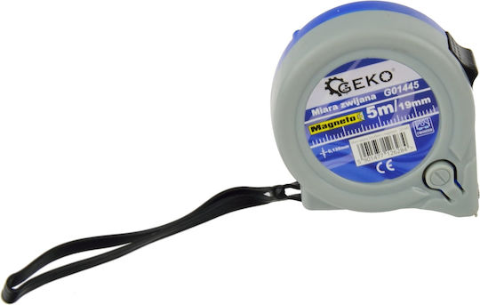Geko Μετροταινία με Μαγνήτη 19mm x 5m