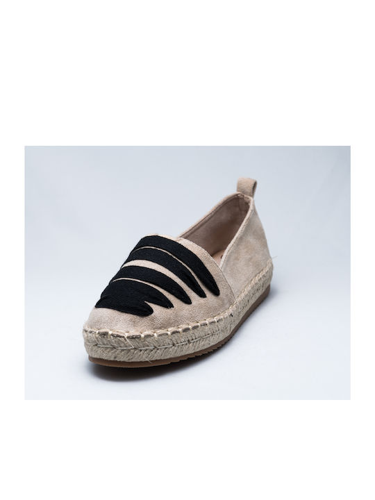 Stoff Damen Espadrilles in Beige Farbe