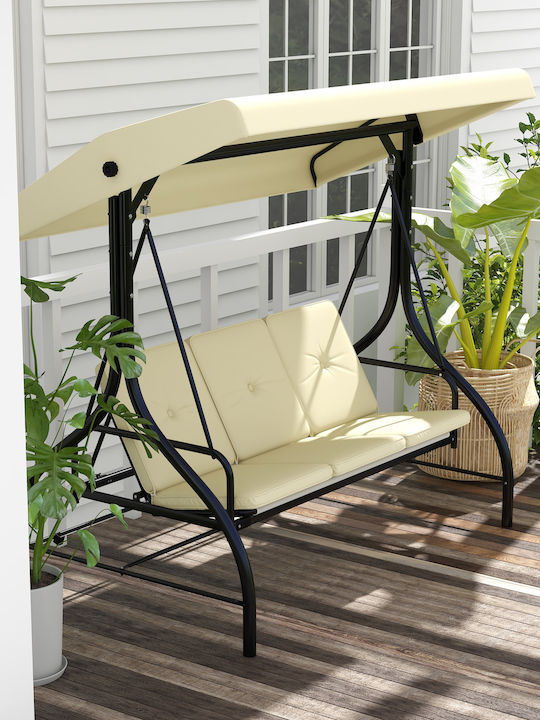 Κούνια με Βάση 3 Θέσεων Μεταλλική Μ195xΠ117xΥ175cm Μπεζ Κούνια με Βάση 3 Θέσεων Μεταλλική Μ195xΠ117xΥ175cm Μπεζ