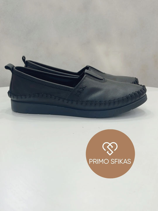 Leather Women's Moccasins Total Black