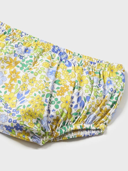 Children's Dress Short Sleeve Floral Set with Panty & Accessories Yellow