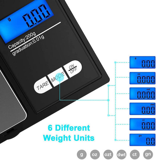 Ψηφιακή Ζυγαριά Κουζίνας έως 0.2kg Γκρι