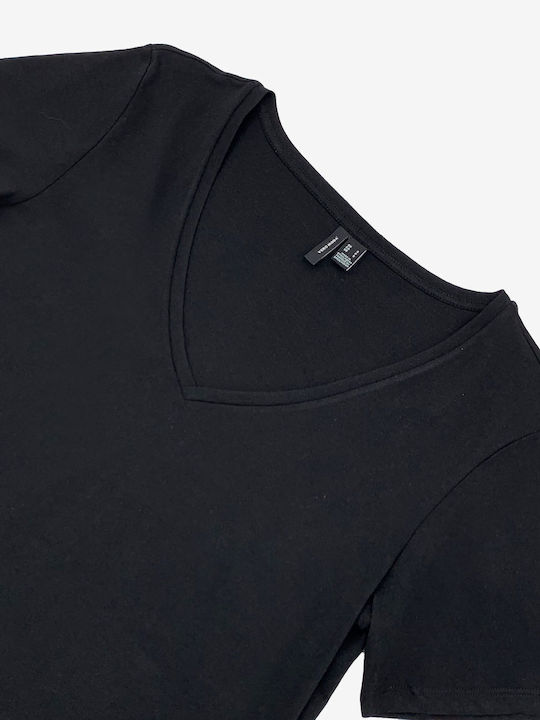 Vero Moda pentru Femei Bluză Mâneci scurte Black