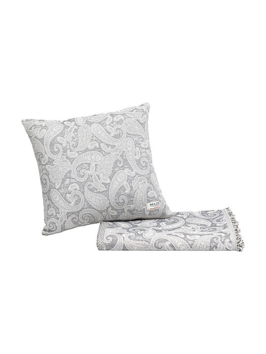 Madi Rococo Ριχτάρι Τριθέσιου Καναπέ Γούνινο 170x300εκ. Grey 21276-03