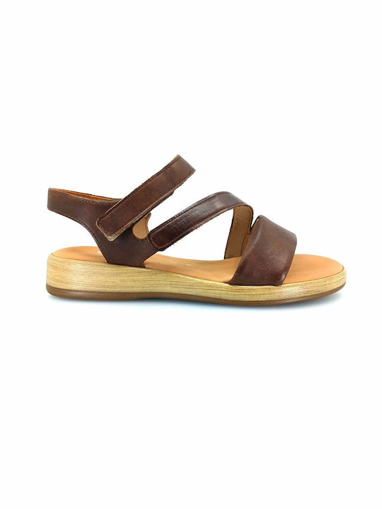 Gabor Leather Women's Flat Sandals in Brown Color