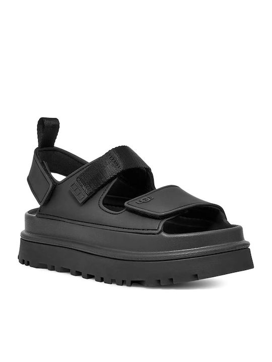 GoldenGlow Γυναικεία Σανδάλια Μαύρα Regular Fit