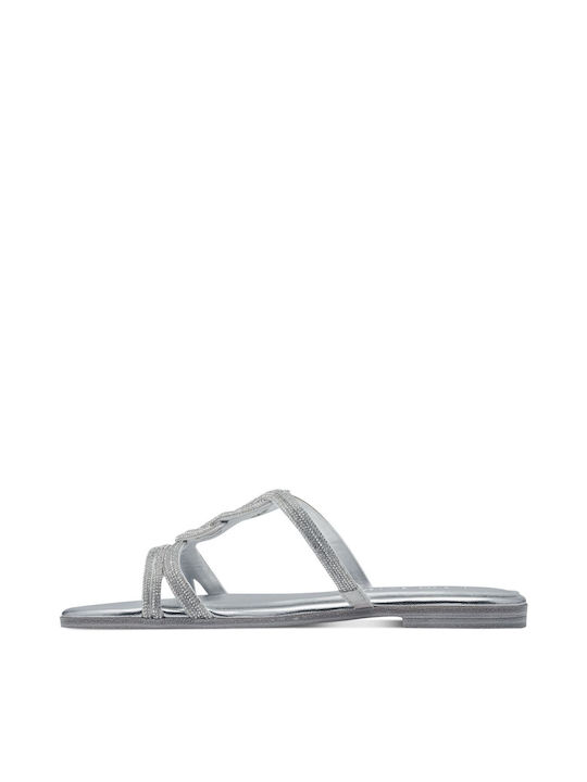 Tamaris Damen Flache Sandalen in Silber Farbe