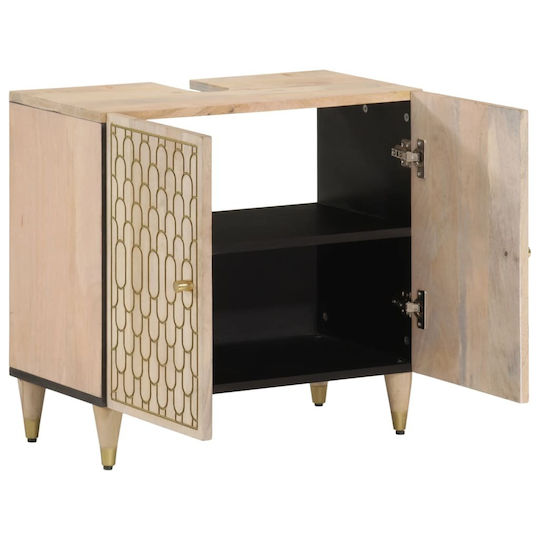 vidaXL Schrank Waschtisch mit Waschbecken L62xB33xH58cm Coffee