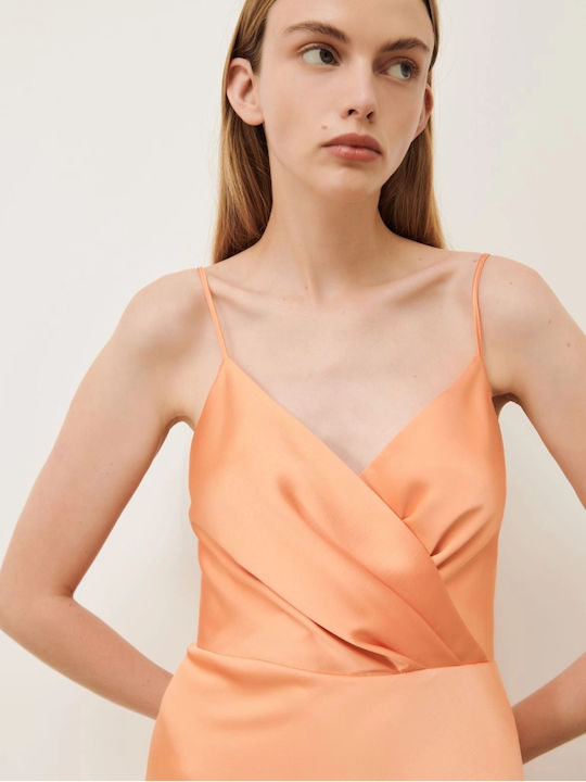 Summer Maxi Evening Satin Pink Dress
