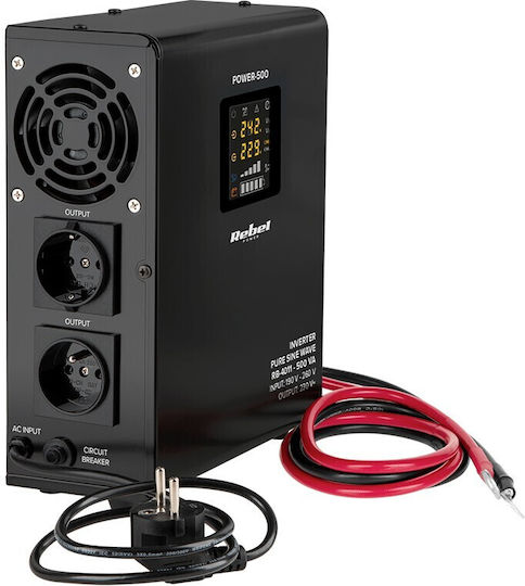 Rebel UPS 500VA 300W με 2 Schuko Πρίζες