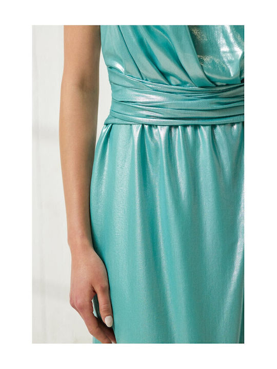 Margot Summer Maxi Dress for Wedding Christening Satin Mint