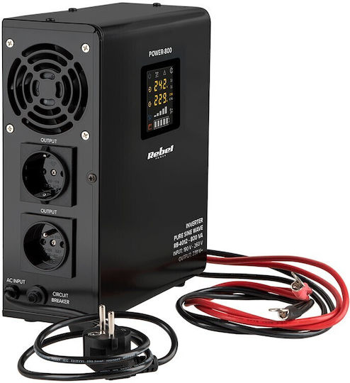 Rebel UPS 800VA 500W με 2 Schuko Πρίζες