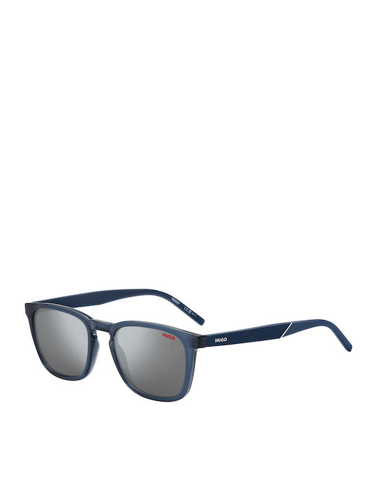 Boss Unisex Sunglasses with Blue Plastic Frame and Gray Lens HG 1306/S PJP/T4