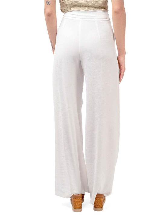 Moutaki Damen Stoff Palazzo-Hose Ecru