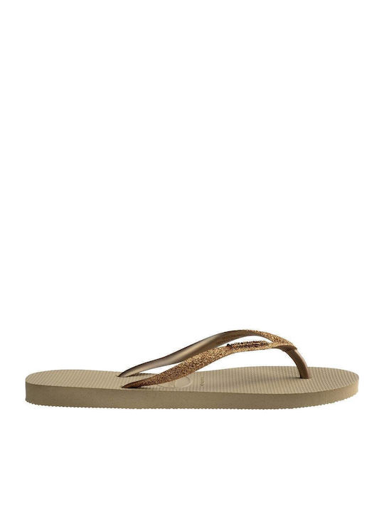 Slim Glitter II Flip Flops Sand/Golden Light Metalico