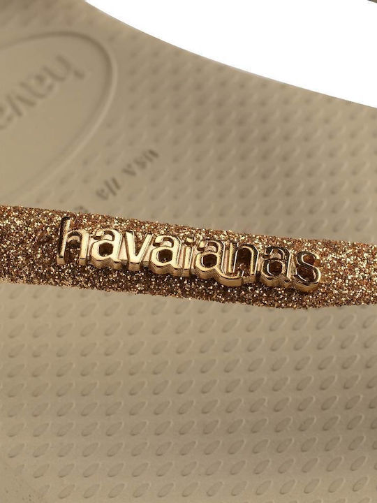 Slim Glitter II Flip Flops Sand/Golden Light Metalico