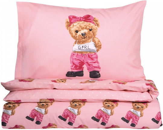 Greenwich Polo Club 8839 Set Kids Duvet Cover Single with Pillowcase Grey, Beige, Pink 160x240cm