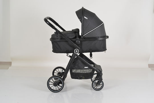 Moni Rio Verstellbar 2 in 1 Baby Kinderwagen Geeignet für Neugeborene Black
