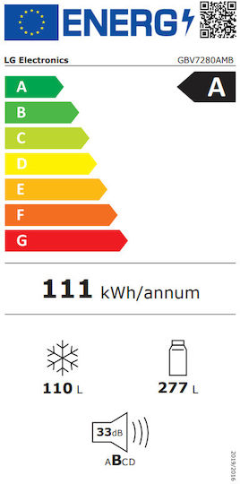 LG Kühl-Gefrierkombination 387Es Total NoFrost H203xB59.5xT67.5cm. Inox GBV7280AMB