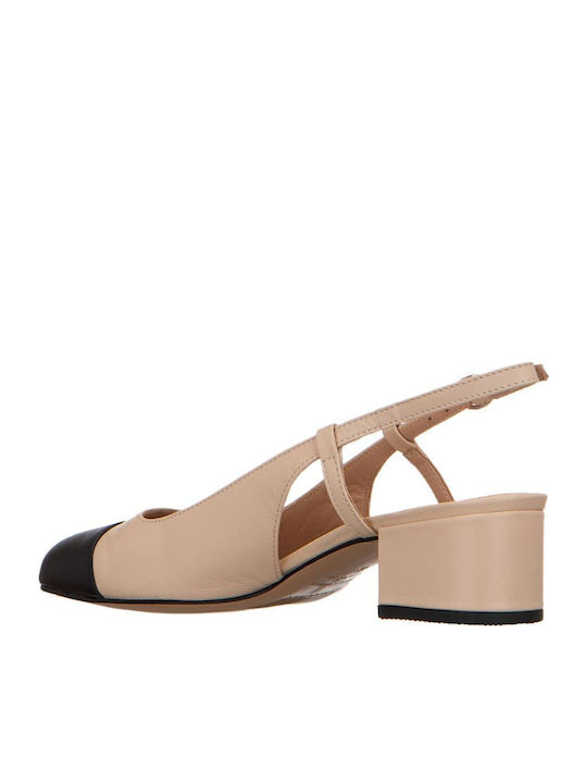 Δαντε Lea Δαντε Slingback Καλογηρου Beige-black Δέρμα