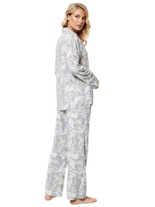 Aruelle Women's Pajama Adoria Long Printed Grey