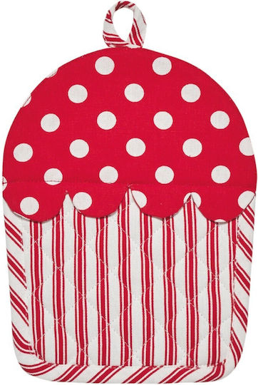 Kentia Loft Cupcake Πιάστρα Κουζίνας Υφασμάτινη Κόκκινη 2τμχ