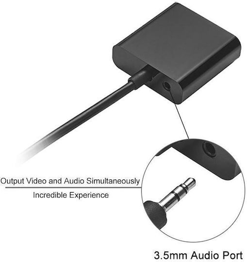 Full Hd Konverter Mikro-HDMI / VGA / 3.5mm männlich zu Mikro-HDMI / VGA / 3.5mm männlich 1Stück