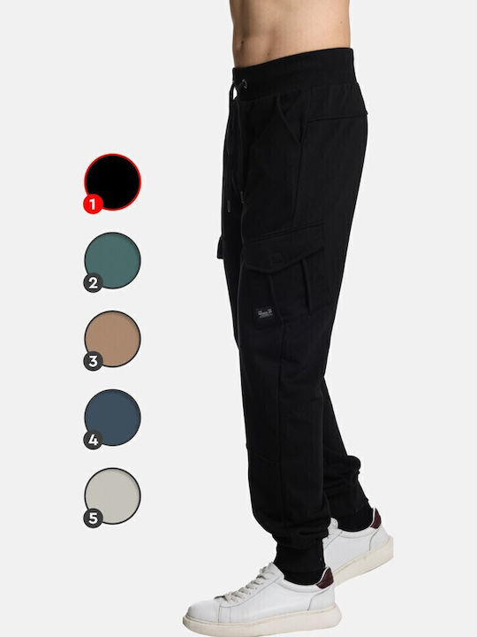 Cargo Sweatpants with Elastic Black