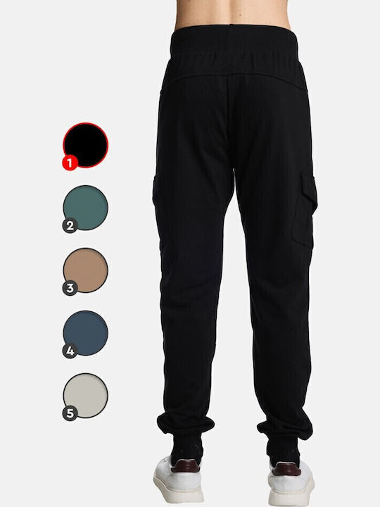 Cargo Sweatpants with Elastic Black