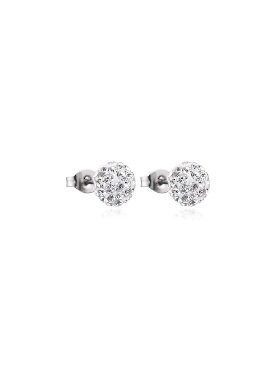 Steel earrings Discoball 6/8mm Surgical Steel 316l