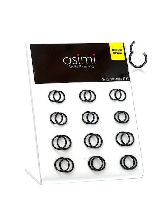 Septum negru Clicker negru Oțel chirurgical 316l 1.2*8-10mm