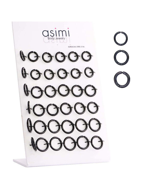 Abrbell Surgical Steel Black Fake Hoop 2.5 X10-12-14mm