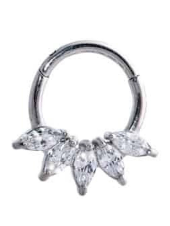 Septum Clicker Earring Zircon 1.2x8mm Surgical Steel 316L