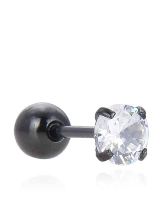 Σκουλαρικι Μαυρος Tragus Ζιρκον Surgical Steel 316l 3-4-5-6 Μμ