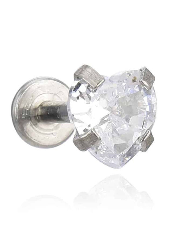 Σκουλαρικι Heart Tragus Zircon 3-4-5-6mm Surgical Steel 316l