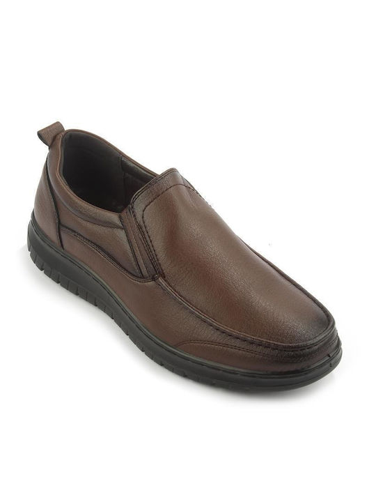 Fshoes Men's Synthetic Leather Casual Shoes Brown