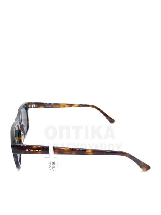 The Glass of Brixton Unisex Sunglasses with Brown Tartaruga Plastic Frame and Green Lens BS201 16