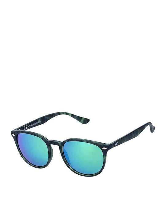4F Unisex Sonnenbrille mit Gray Kunststoff Gestell und Grün Spiegel Linse 4FWSS24ASUNU043-41S